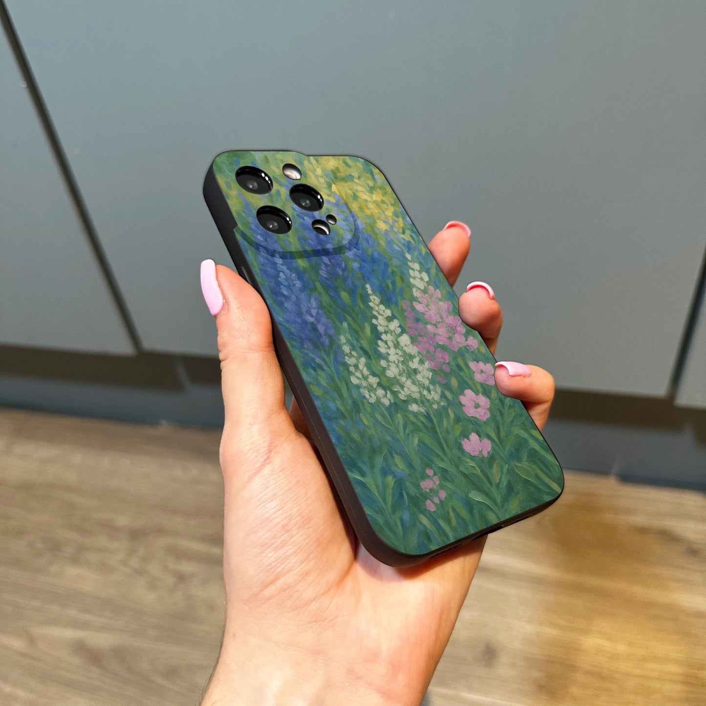 Wildflower Oil Painted Style Phone Case for iPhone 17 16 15 14 13 12 11 11 Pro Max Mini 7 8 XR XS X Shockproof Phone Cover