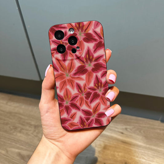 Lily Scatter Floral Flowe Phone Case for iPhone 17 16 15 14 13 12 11 11 Pro Max Mini 7 8 XR XS X Shockproof Phone Cover Custom Name