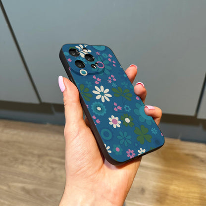 Retro Funky Blue Teal Phone Case for iPhone 16 15 14 13 12 11 11 Pro Max Mini 7 8 XR XS X Shockproof Phone Cover Custom Name