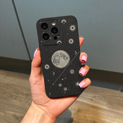 Galaxy Space Star Phone Case with Moon for iPhone 17 16 15 14 13 12 11 11 Pro Max Mini 7 8 XR XS X Shockproof Phone Cover