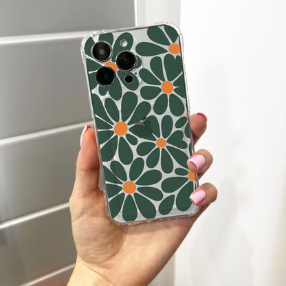 Retro Abstract Floral Print Card Holder Phone Case for iPhone 17 16 15 14 13 12 11 11 Pro Max Mini 7 8 XR Wallet Shockproof Phone Cover