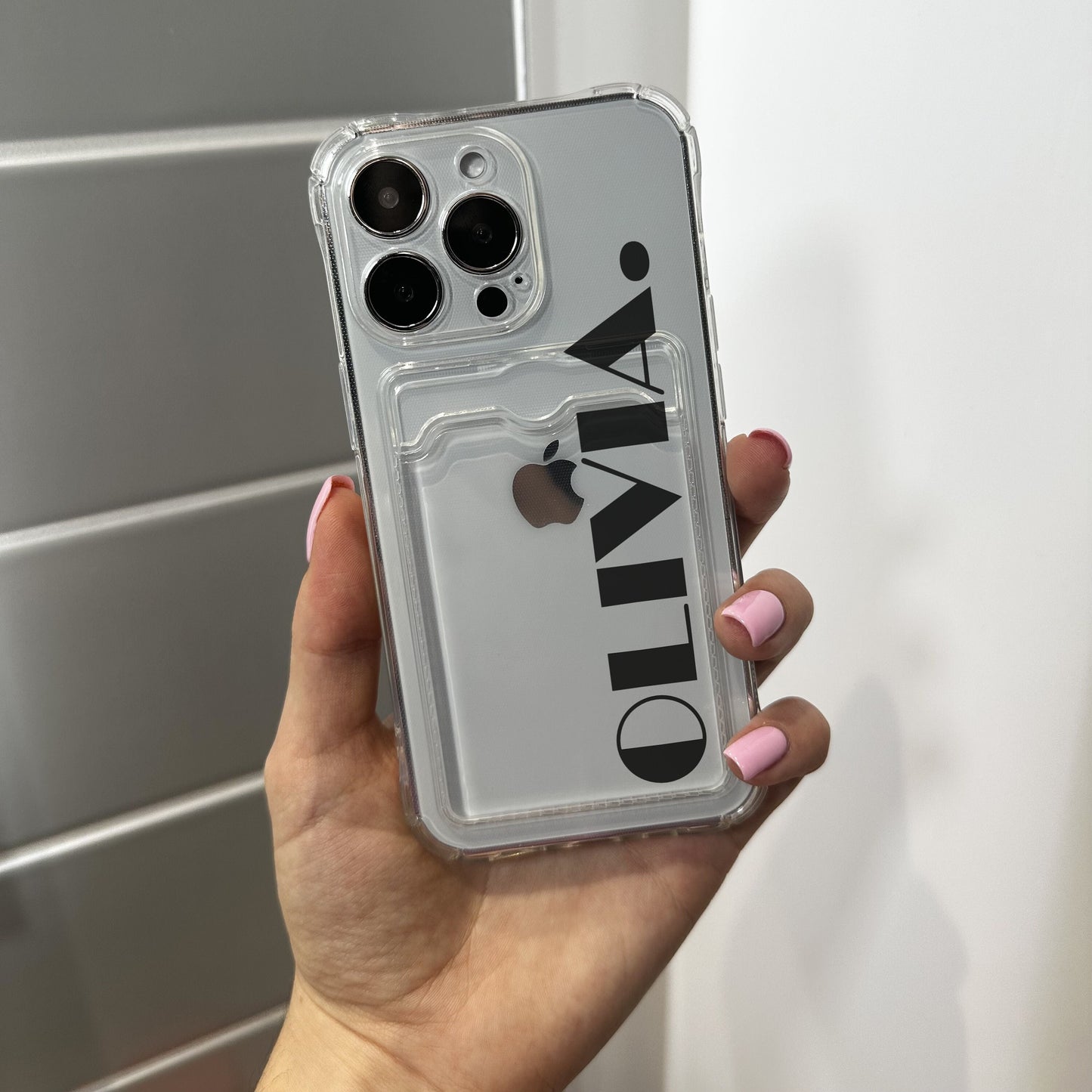 Personalised Name Card Holder Phone Case for iPhone 17 16 15 14 13 12 11 11 Pro Max Mini 7 8 XR XS X Wallet Shockproof Phone Cover