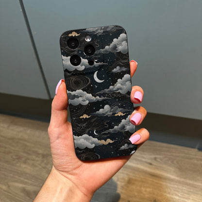 Black Night Cloud Phone Case for iPhone 17 16 15 14 13 12 11 11 Pro Max Mini 7 8 XR XS X Shockproof Phone Cover with Customised Name