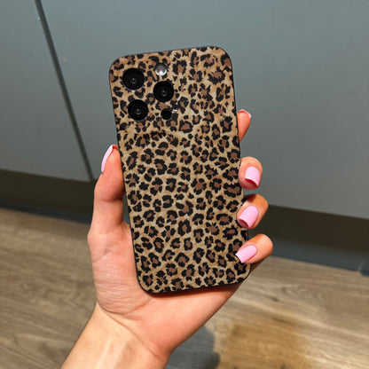 Cheetah Leopard Print Black Phone Case for iPhone 17 16 15 14 13 12 11 Pro Max Mini 7 8 XR XS X Shockproof Phone Cover with Customised Name