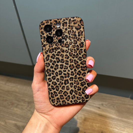 Cheetah Leopard Print Black Phone Case for iPhone 17 16 15 14 13 12 11 Pro Max Mini 7 8 XR XS X Shockproof Phone Cover with Customised Name