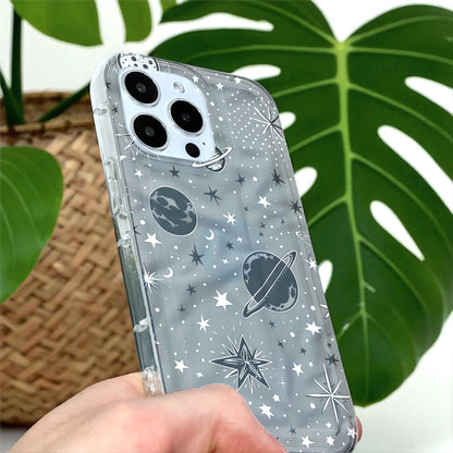 Celestial Moon Star Phone Case for iPhone 17 16 15 14 13 12 11 11 Pro Max Mini 7 8 XR XS X Shockproof Silicone Phone Cover with Custom Name