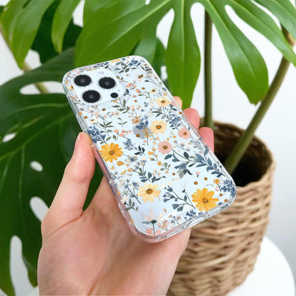 Floral Cute Clear Phone Case for iPhone 17 16 15 14 13 12 11 11 Pro Max Mini 7 8 XR XS X Wallet Shockproof Phone Cover with Customised Name