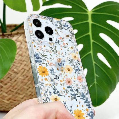Floral Cute Clear Phone Case for iPhone 17 16 15 14 13 12 11 11 Pro Max Mini 7 8 XR XS X Wallet Shockproof Phone Cover with Customised Name