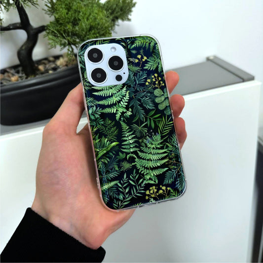 Forest Ferns Botanical Phone Case for iPhone 17 16 15 14 13 12 11 11 Pro Max Mini 7 8 XR XS X Shockproof Silicone Phone Cover Custom Name