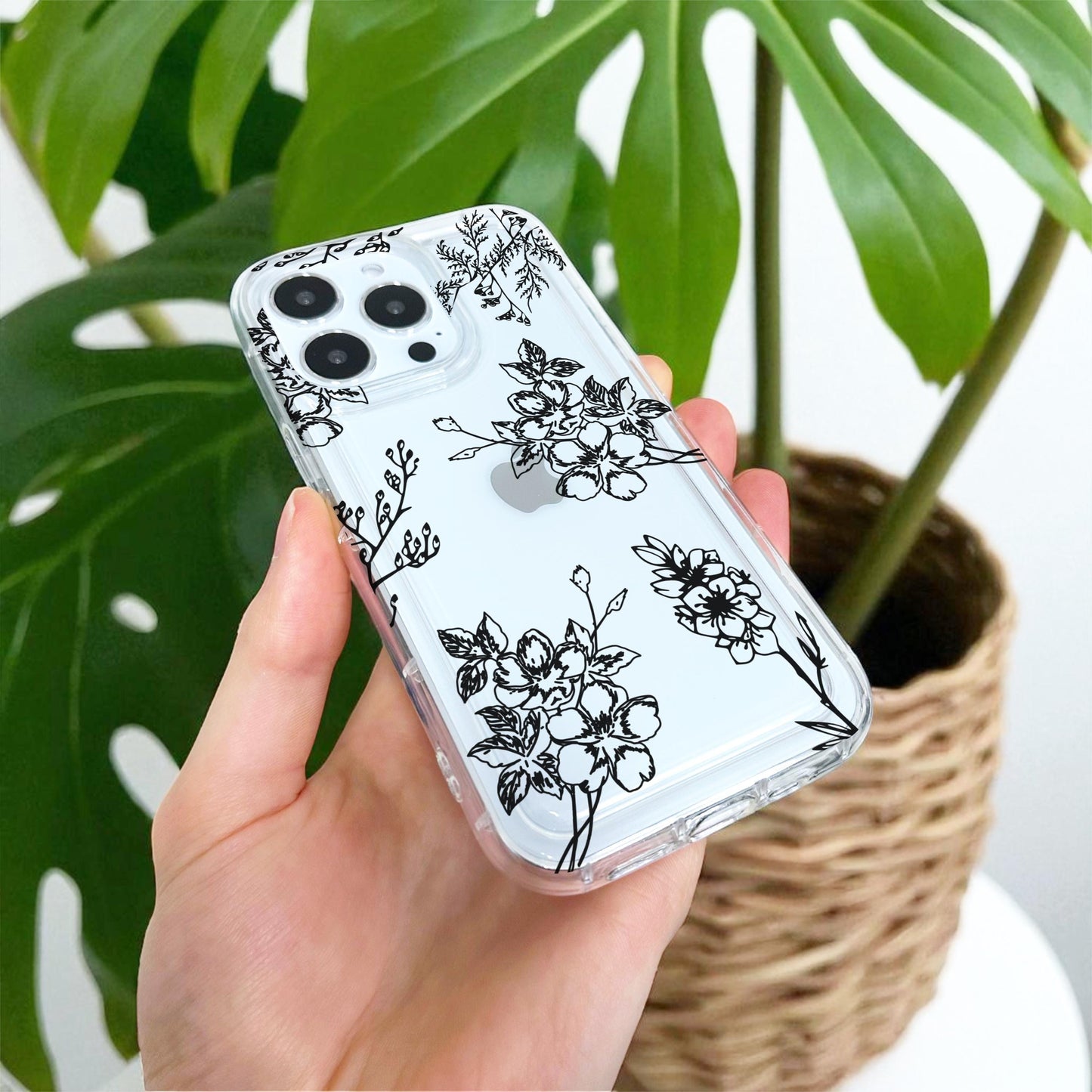 Floral Cute Lavender Clear Phone Case for iPhone 17 16 15 14 13 12 11 11 Pro Max Mini 7 8 XR X Shockproof Slim Phone Cover with Custom Name