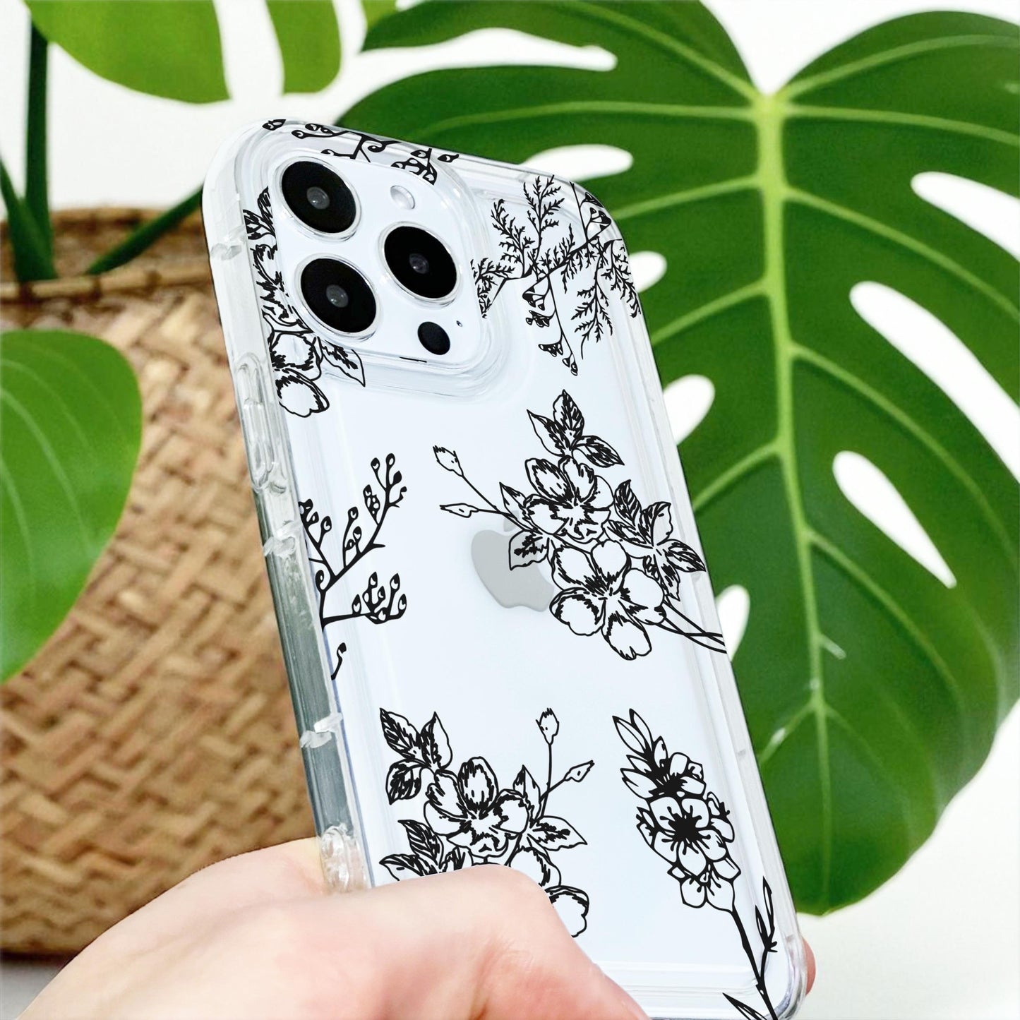 Floral Cute Lavender Clear Phone Case for iPhone 17 16 15 14 13 12 11 11 Pro Max Mini 7 8 XR X Shockproof Slim Phone Cover with Custom Name