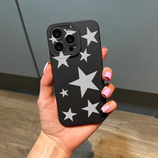 White Star Cute Phone Case for iPhone 17 16 15 14 13 12 11 11 Pro Max Mini 7 8 XR XS X Shockproof Phone Cover with Customised Name
