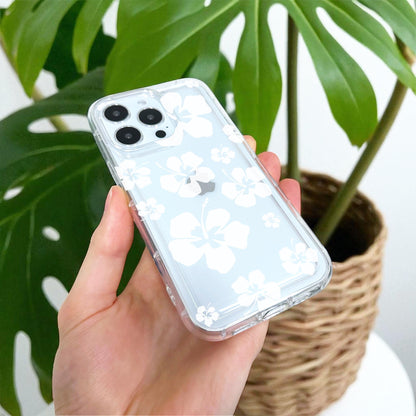 Floral Pressed Flower Pattern Clear Phone Case for iPhone 17 16 15 14 13 12 11 11 Pro Max Mini 7 8 XR XS X Shockproof Cover Custom Name