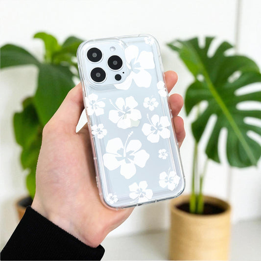 Floral Pressed Flower Pattern Clear Phone Case for iPhone 17 16 15 14 13 12 11 11 Pro Max Mini 7 8 XR XS X Shockproof Cover Custom Name