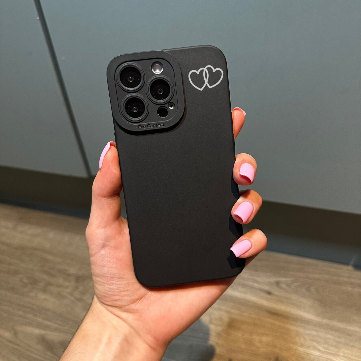 Love Heart Cute Phone Case for iPhone 17 16 15 14 13 12 11 11 Pro Max Mini 7 8 XR XS X Shockproof Phone Cover with Customised Name