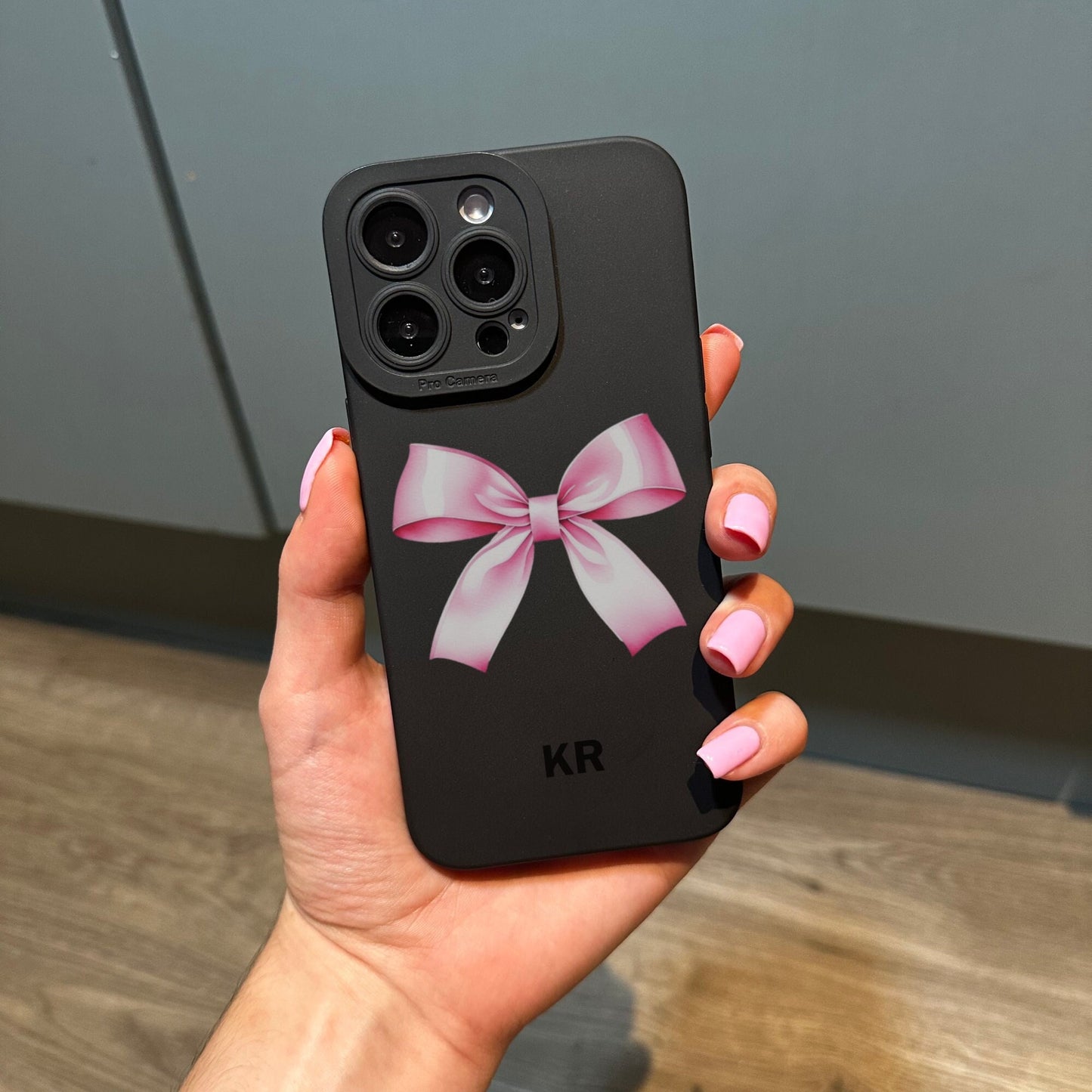 Bow Phone Case with Coquette Aesthetic for iPhone 17 16 15 14 13 12 11 11 Pro Max Mini 7 8 XR X Shockproof Cover With Personalised Initials