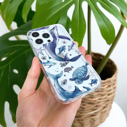 Dolphin Turtle Fish Phone Case for iPhone 17 16 15 14 13 12 11 11 Pro Max Mini 7 8 XR XS X Shockproof Slim Phone Cover with Customised Name