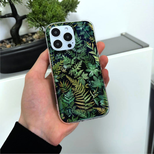 Forest Ferns Botanical Phone Case for iPhone 17 16 15 14 13 12 11 11 Pro Max Mini 7 8 XR XS X Shockproof Silicone Phone Cover Custom Name