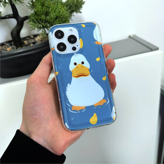 Funny Goose Phone Case with Duck for iPhone 17 16 15 14 13 12 11 11 Pro Max Mini 7 8 XR XS X Shockproof Silicone Phone Cover Custom Name