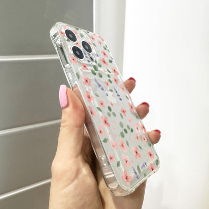 Floral Lavender Leave Card Holder Phone Case for iPhone 17 16 15 14 13 12 11 11 Pro Max Mini 7 8 XR X Wallet Shockproof Phone Cover Custom