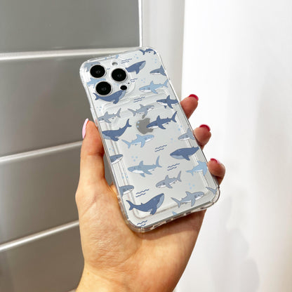 Whale Shark Card Holder Phone Case for iPhone 17 16 15 14 13 12 11 11 Pro Max Mini 7 8 XR XS X Wallet Shockproof Phone Cover Customised Name