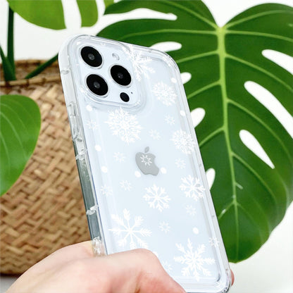 Snowflake Clear Phone Case for iPhone 17 16 15 14 13 12 11 11 Pro Max Mini 7 8 XR XS X Shockproof Silicone Phone Cover