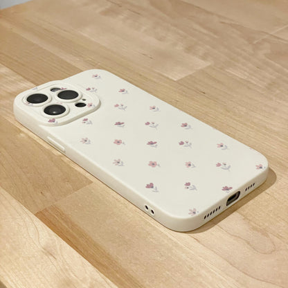 Pastel Heart Pattern Beige Phone Case for iPhone 17 16 15 14 13 12 11 11 Pro Max Mini 7 8 XR X Shockproof Phone Cover with Personalised Name