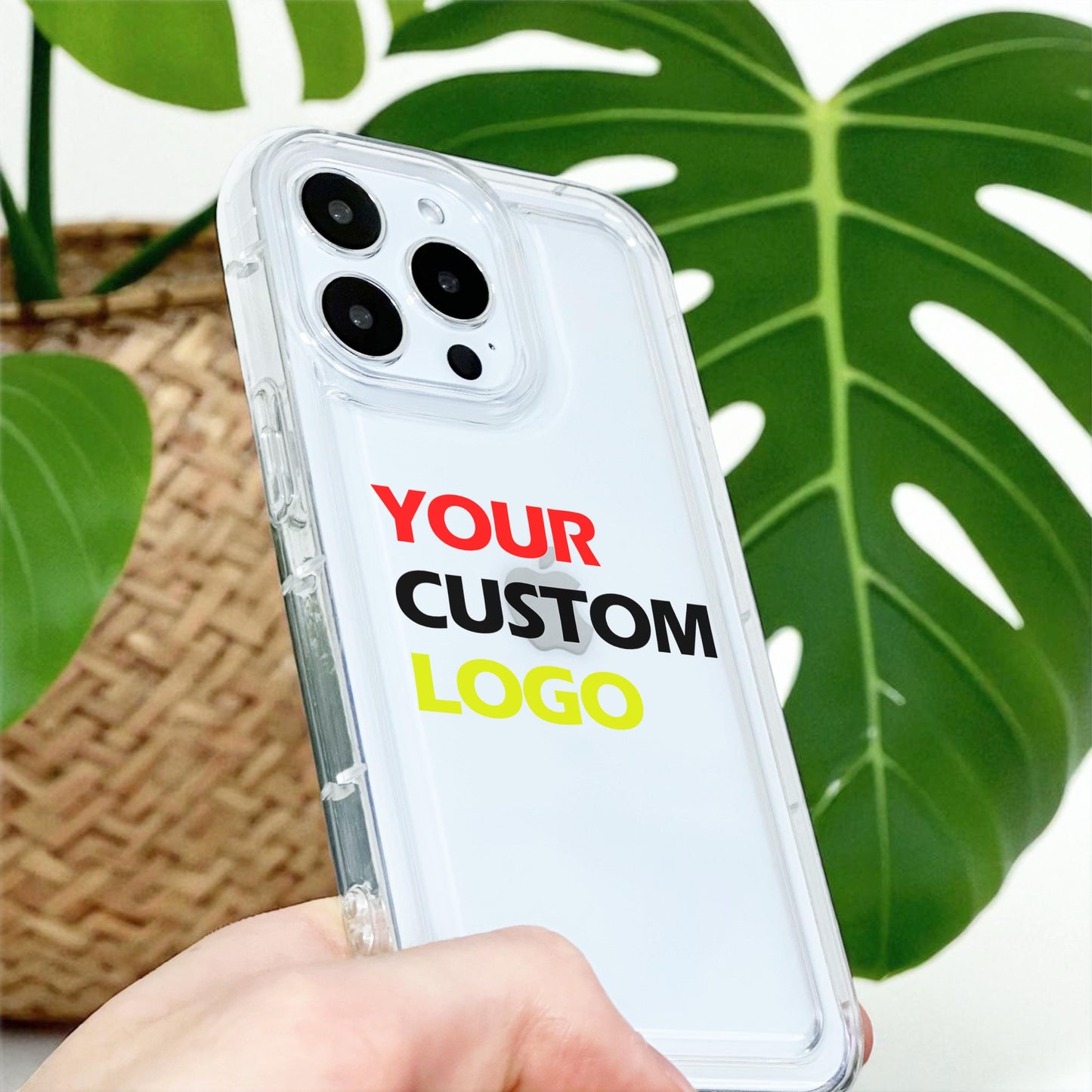 Custom Logo Clear Phone Case for iPhone 17 16 15 14 13 12 11 11 Pro Max Mini 7 8 XR XS X Shockproof Silicone Phone Cover with Custom Name