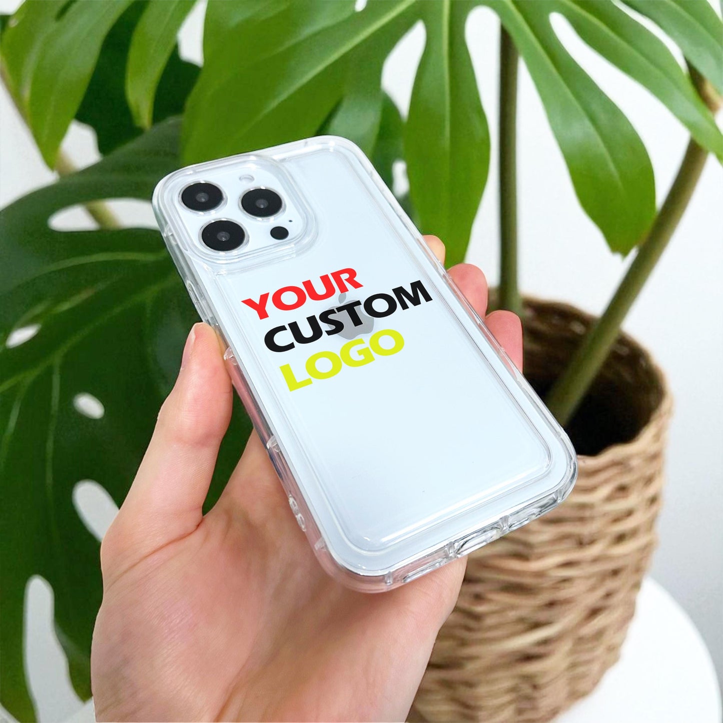 Custom Logo Clear Phone Case for iPhone 17 16 15 14 13 12 11 11 Pro Max Mini 7 8 XR XS X Shockproof Silicone Phone Cover with Custom Name