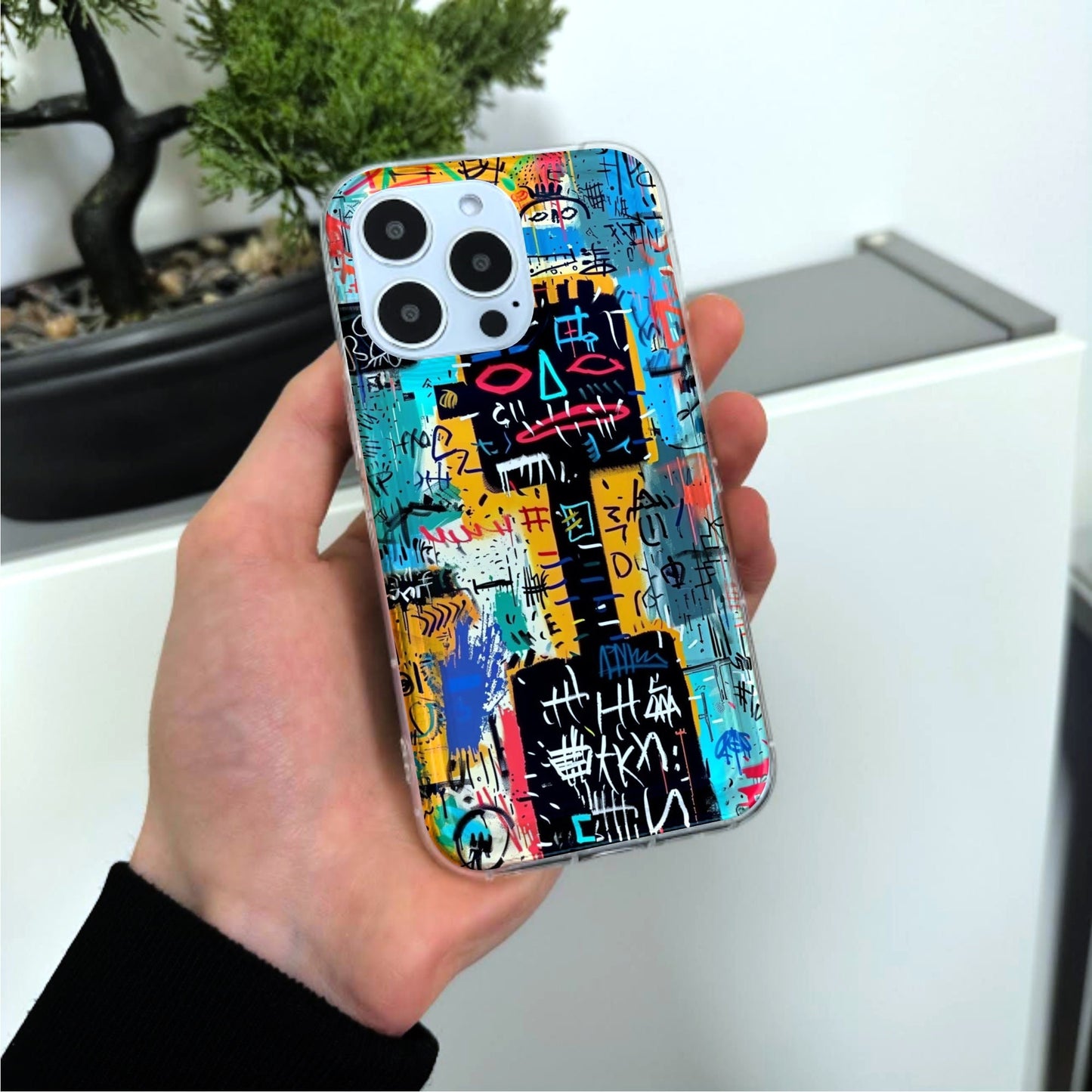 Graffiti Urban Art Phone Case for iPhone 17 16 15 14 13 12 11 11 Pro Max Mini 7 8 XR XS X Shockproof Silicone Phone Cover with Custom Name