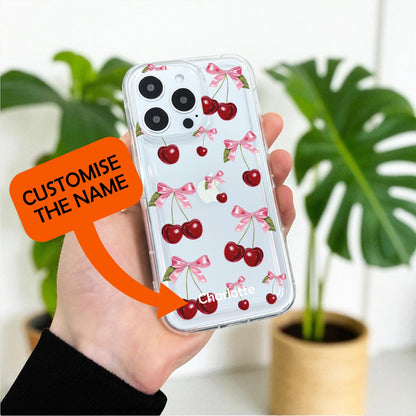 Black Bow Pattern Clear Phone Case for iPhone 17 16 15 14 13 12 11 11 Pro Max Mini 7 8 XR XS X Shockproof Slim Phone Cover for Girls