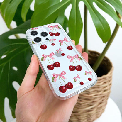 Black Bow Pattern Clear Phone Case for iPhone 17 16 15 14 13 12 11 11 Pro Max Mini 7 8 XR XS X Shockproof Slim Phone Cover for Girls