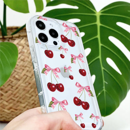 Black Bow Pattern Clear Phone Case for iPhone 17 16 15 14 13 12 11 11 Pro Max Mini 7 8 XR XS X Shockproof Slim Phone Cover for Girls