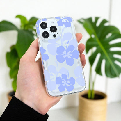Hawaiian Aloha Flowers Summer Clear Phone Case for iPhone 17 16 15 14 13 12 11 Pro Max Mini 7 8 Shockproof Silicone Phone Cover Custom Name