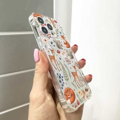 Fox Squirrel Deer Animal Card Holder Phone Case for iPhone 17 16 15 14 13 12 11 11 Pro Max Mini 7 8 XR XS X Wallet Shockproof Phone Cover