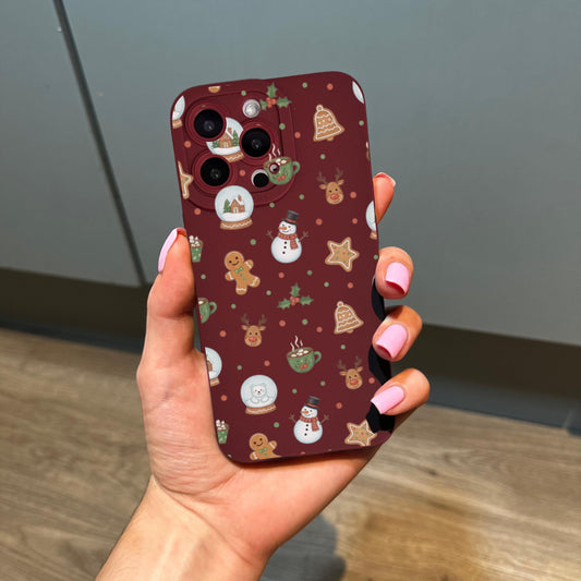 Burgundy Phone Case for iPhone 17 16 15 14 13 12 11 11 Pro Max Mini 7 8 XR XS X Shockproof Phone Cover with Custom Name