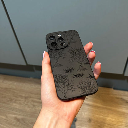 Black Barren Woodland Tree Gothic Phone Case for iPhone 17 16 15 14 13 12 11 11 Pro Max Mini 7 8 XR XS X Shockproof Phone Cover with Custom